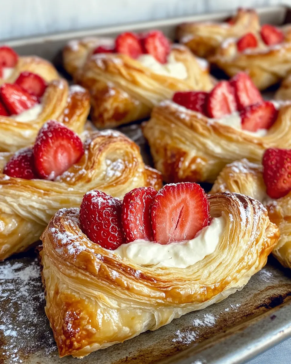 Delicious Strawberry Cream Cheese Danish Braids dish photo
