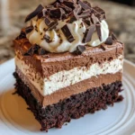 Homemade Triple Chocolate Mousse Cake photo