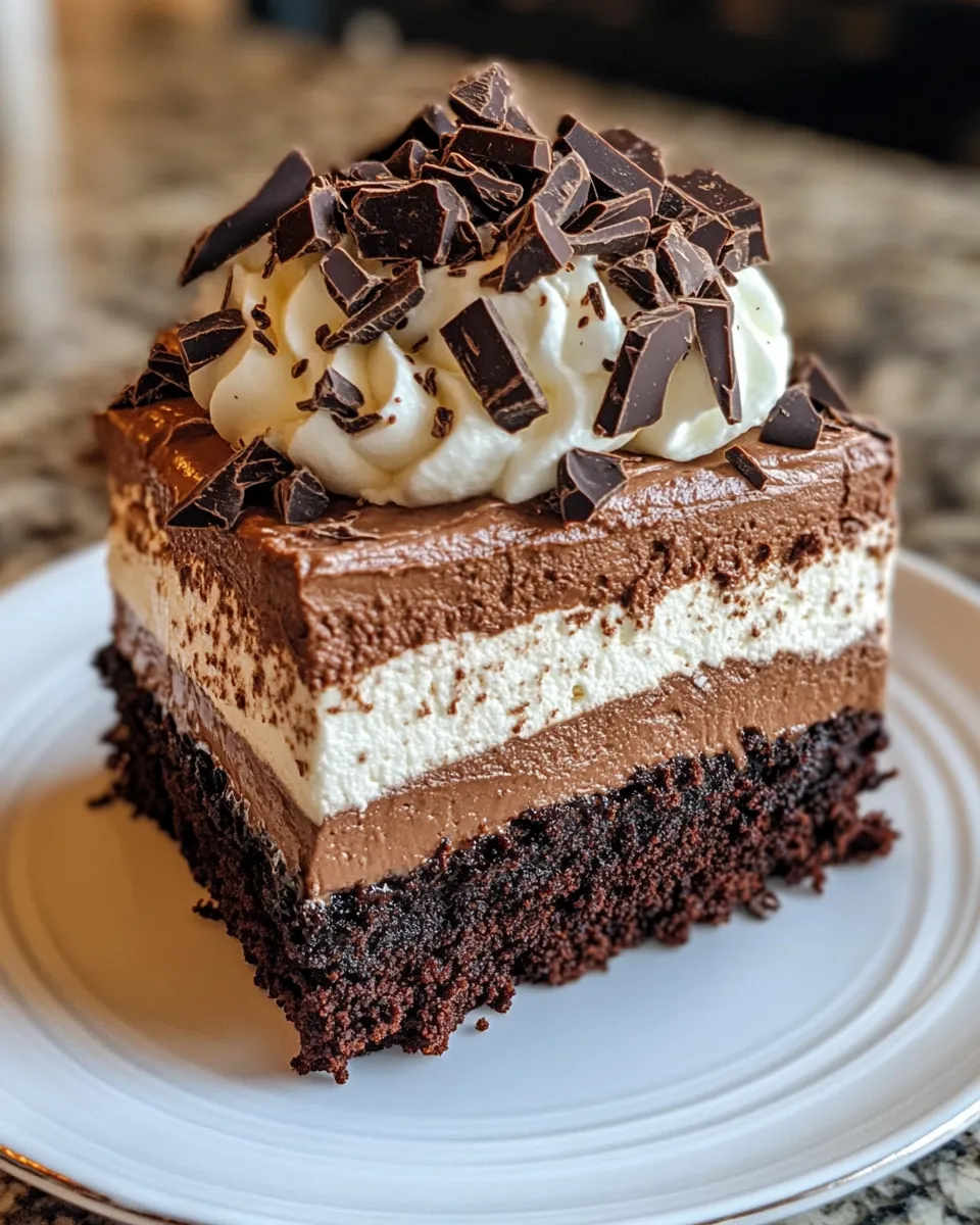 Homemade Triple Chocolate Mousse Cake photo