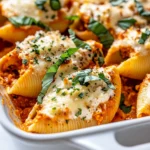 Homemade Vegan Pumpkin Ricotta Stuffed Shells food shot