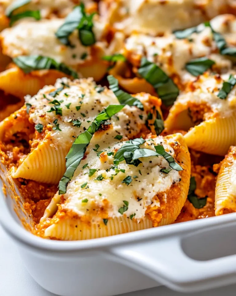 Homemade Vegan Pumpkin Ricotta Stuffed Shells food shot