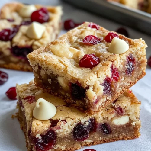 Homemade White Chocolate Cranberry Blondies photo