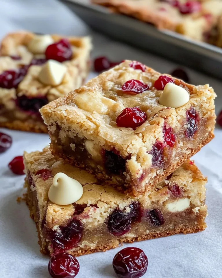Homemade White Chocolate Cranberry Blondies photo