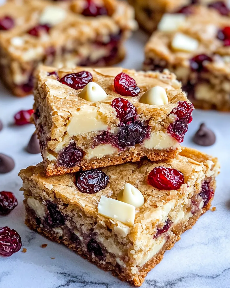 Classic White Chocolate Cranberry Blondies image