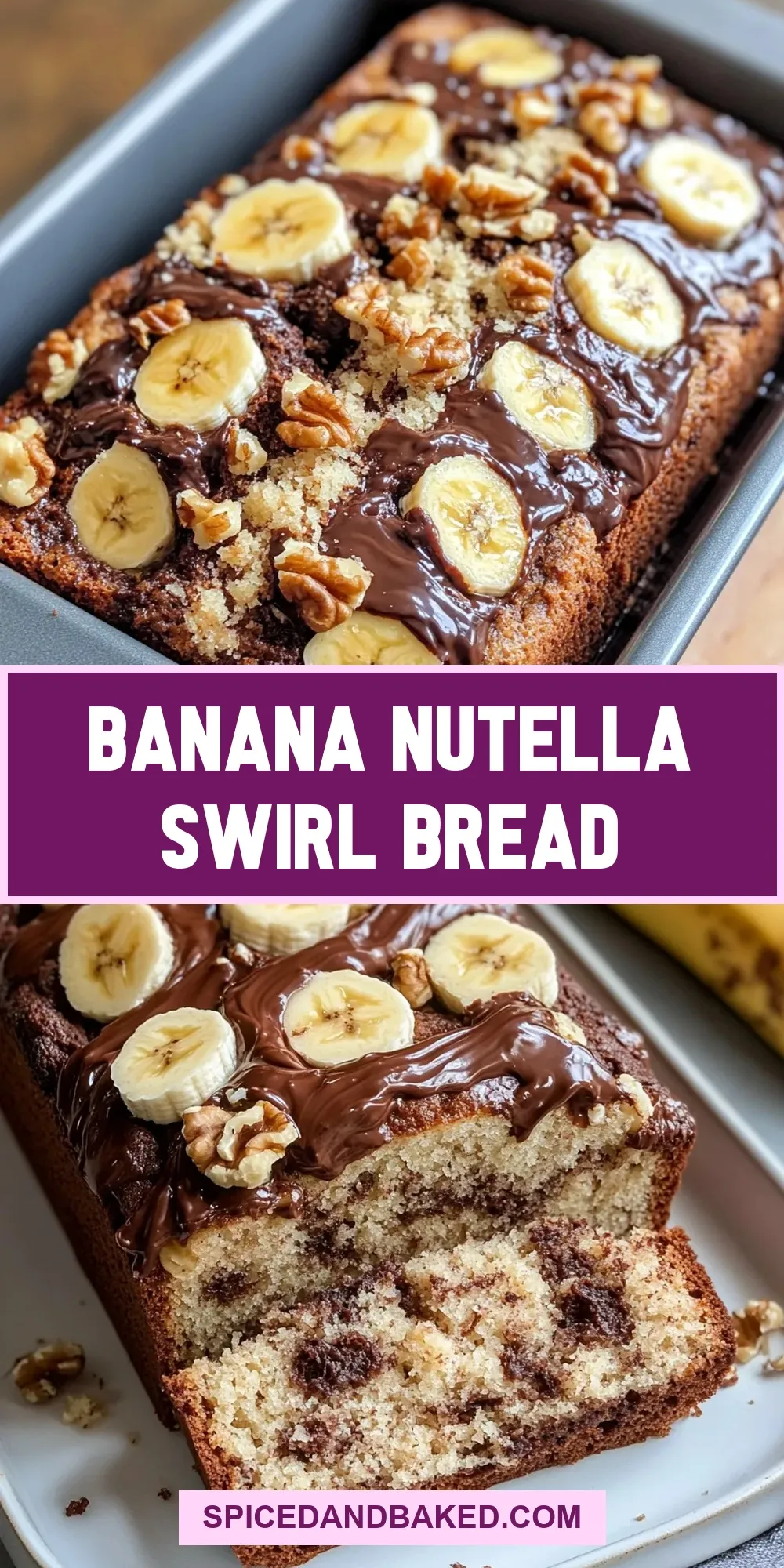 Homemade Banana Nutella Swirl Bread
