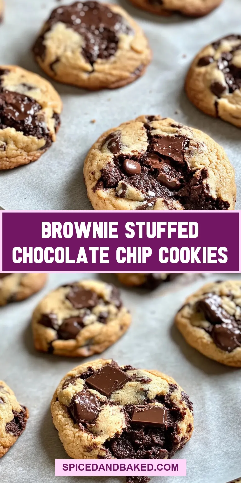 The Best Brownie Stuffed Chocolate Chip Cookies Ever