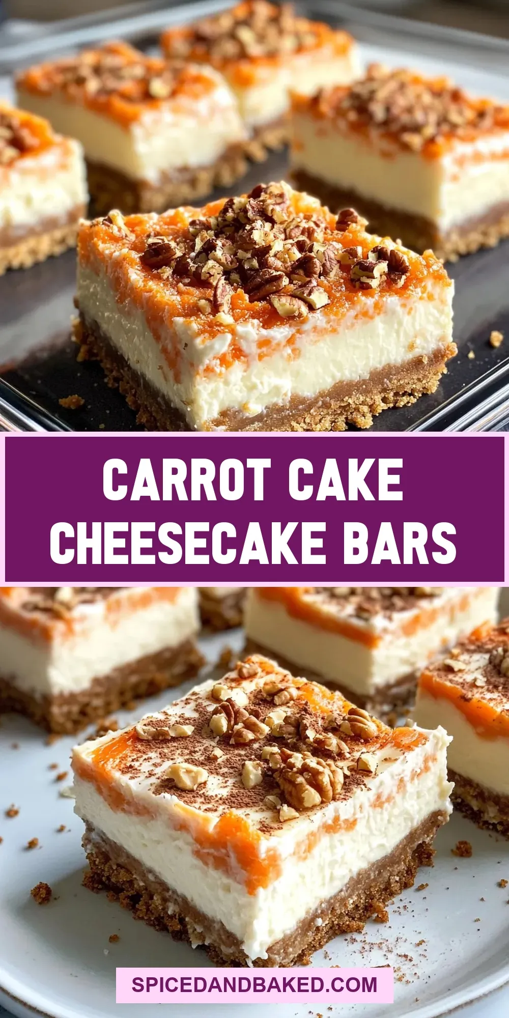 Carrot Cake Cheesecake Bars Recipe