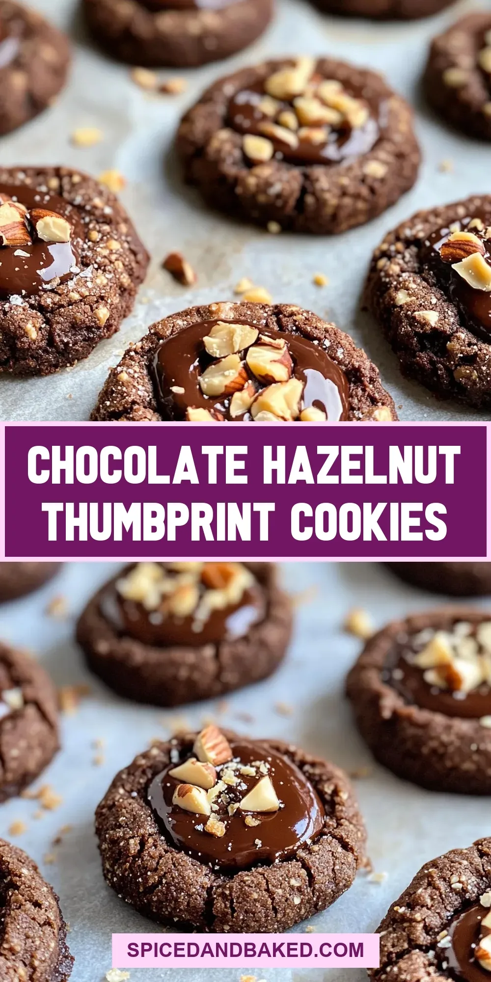 Tasty Chocolate Hazelnut Thumbprint Cookies