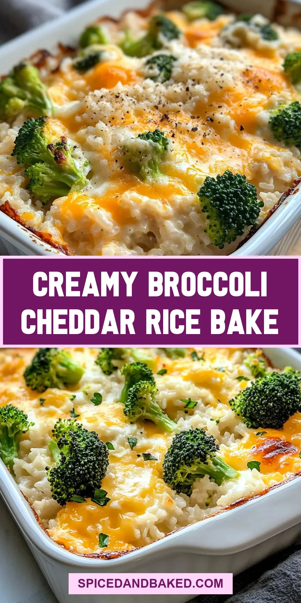 Creamy Broccoli Cheddar Rice Bake (Simple & Delicious)