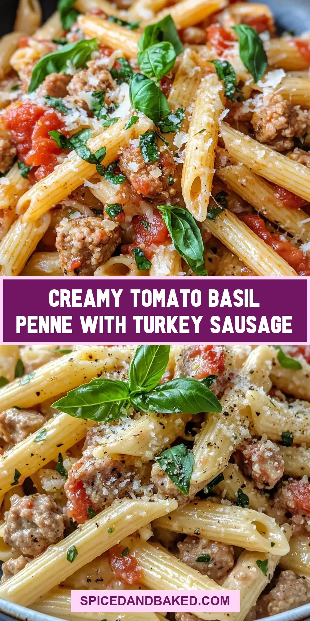 Creamy Tomato Basil Penne With Turkey Sausage Recipe