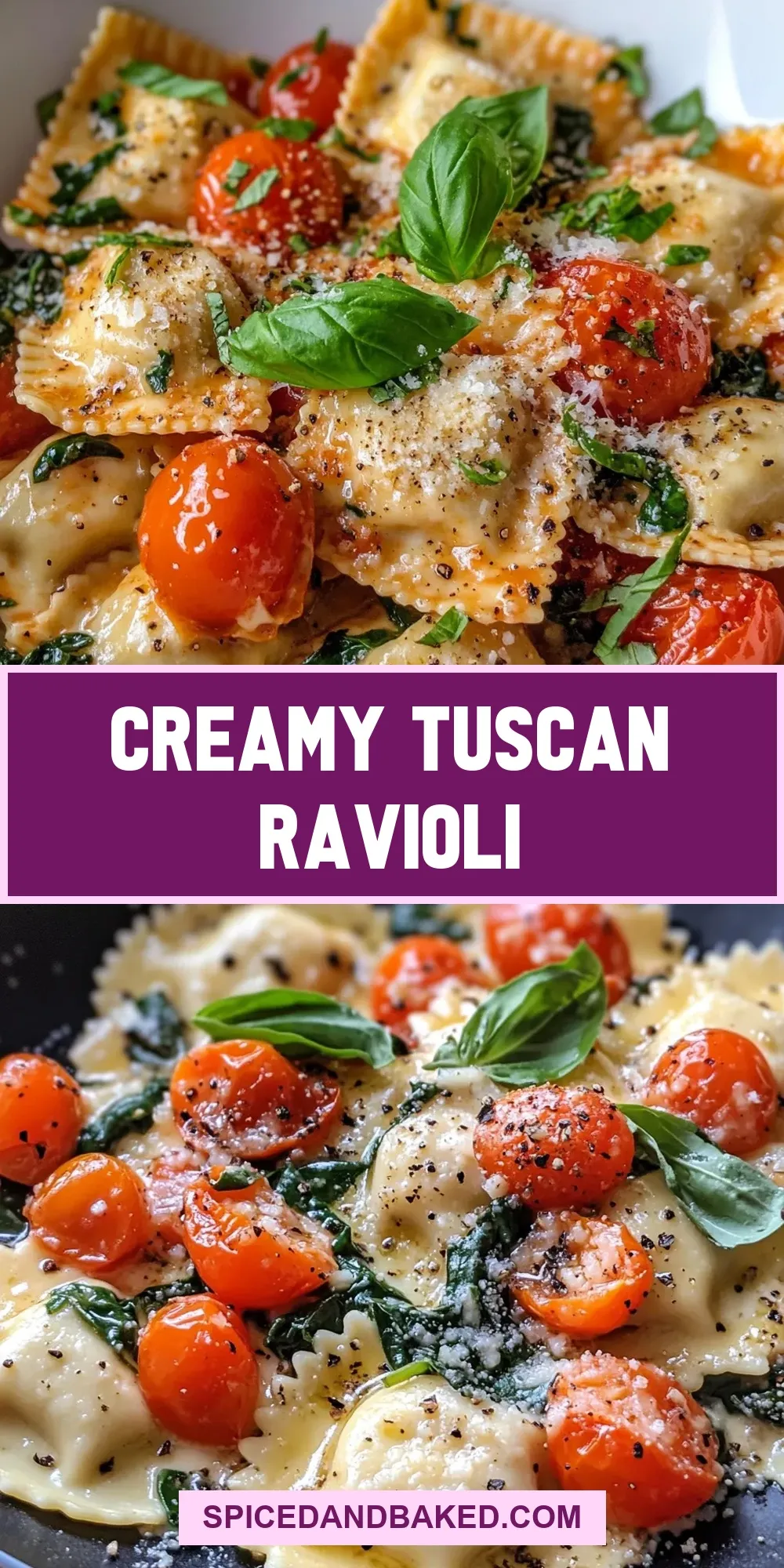 The Best Creamy Tuscan Ravioli Ever