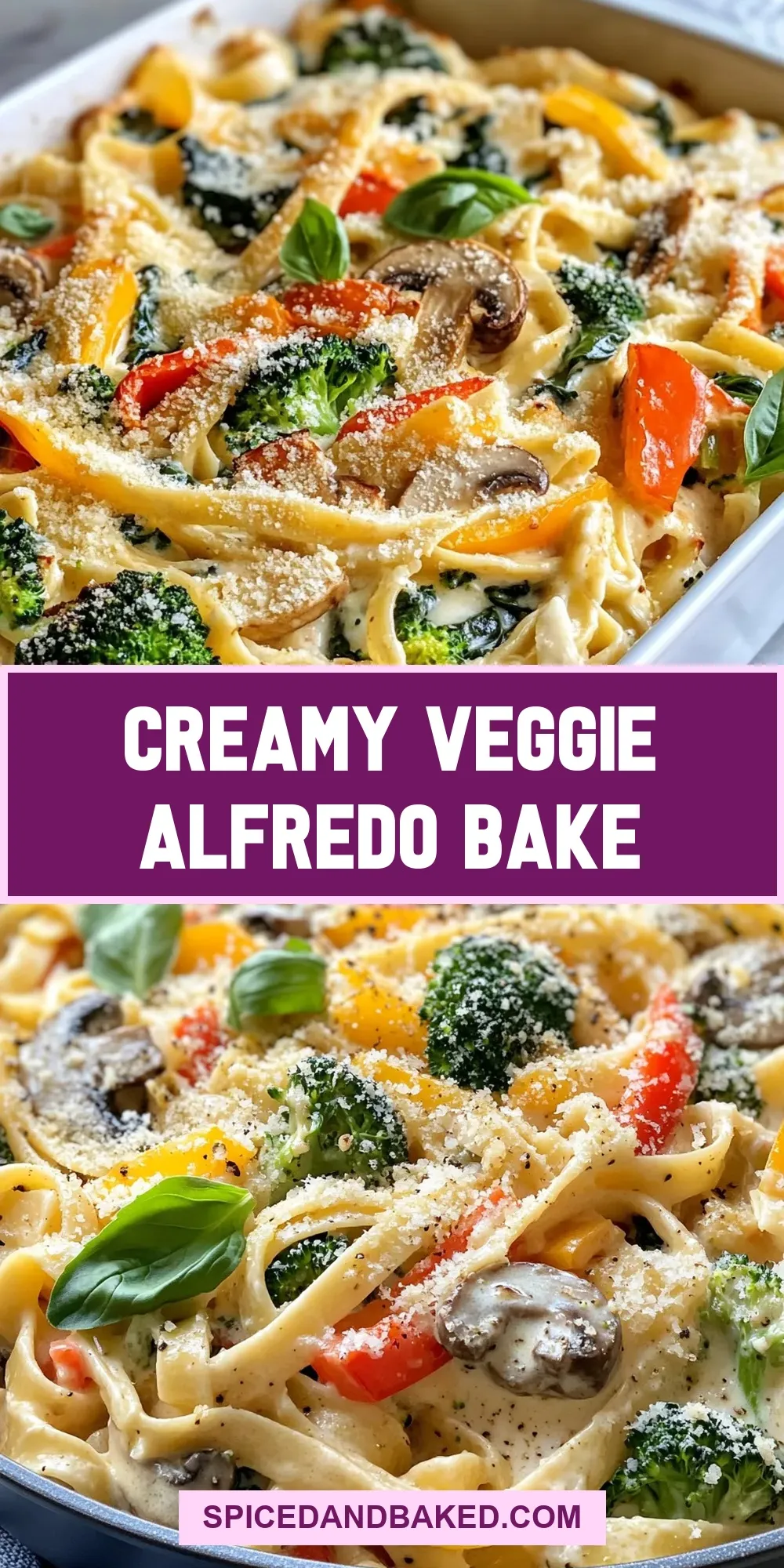The Best Creamy Veggie Alfredo Bake