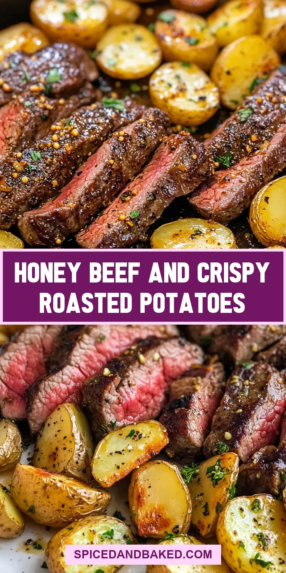 Easy Honey Beef And Crispy Roasted Potatoes Recipe