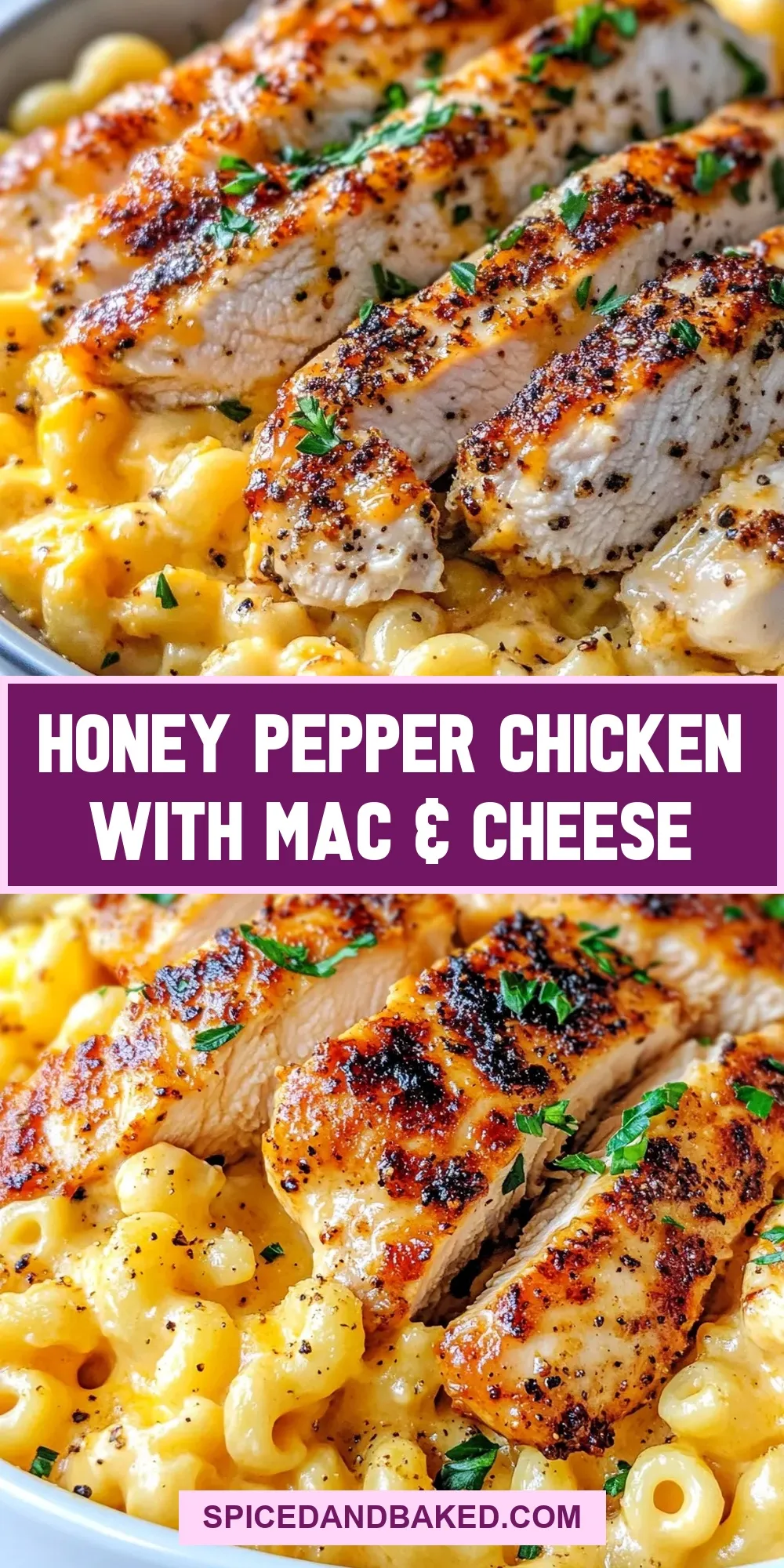 Honey Pepper Chicken With Mac & Cheese (Creamy & Delicious)