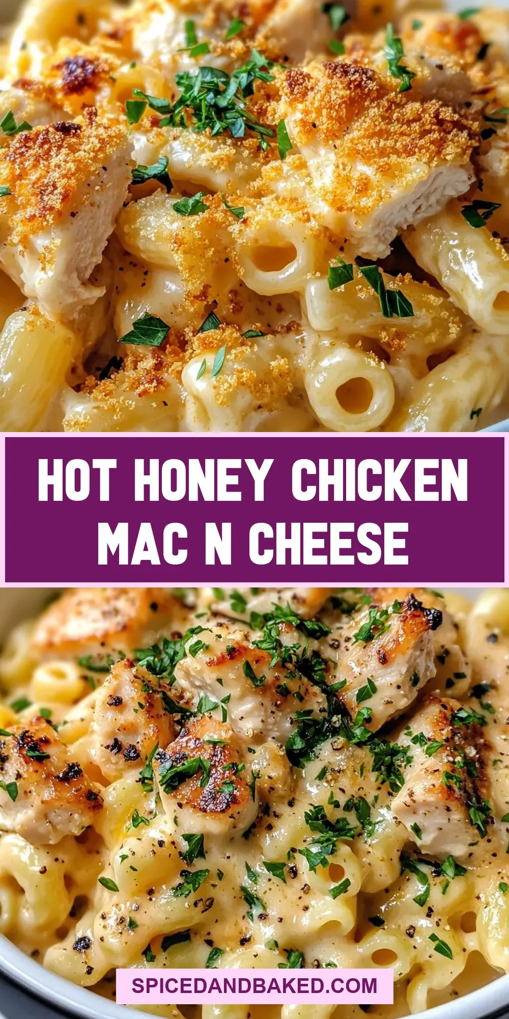Homemade Hot Honey Chicken Mac N Cheese