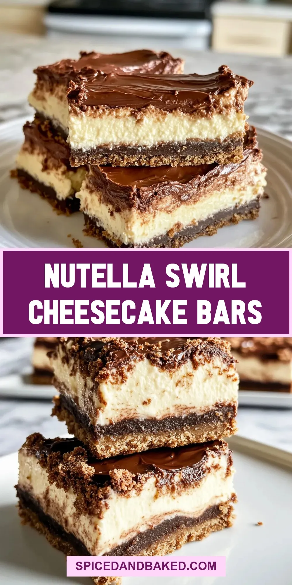 Nutella Swirl Cheesecake Bars Recipe