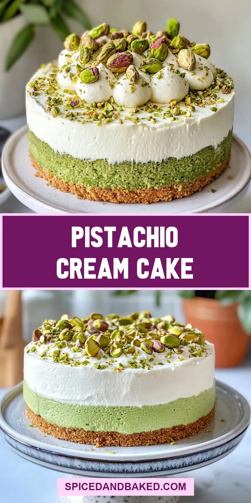 The Best Pistachio Cream Cake Ever