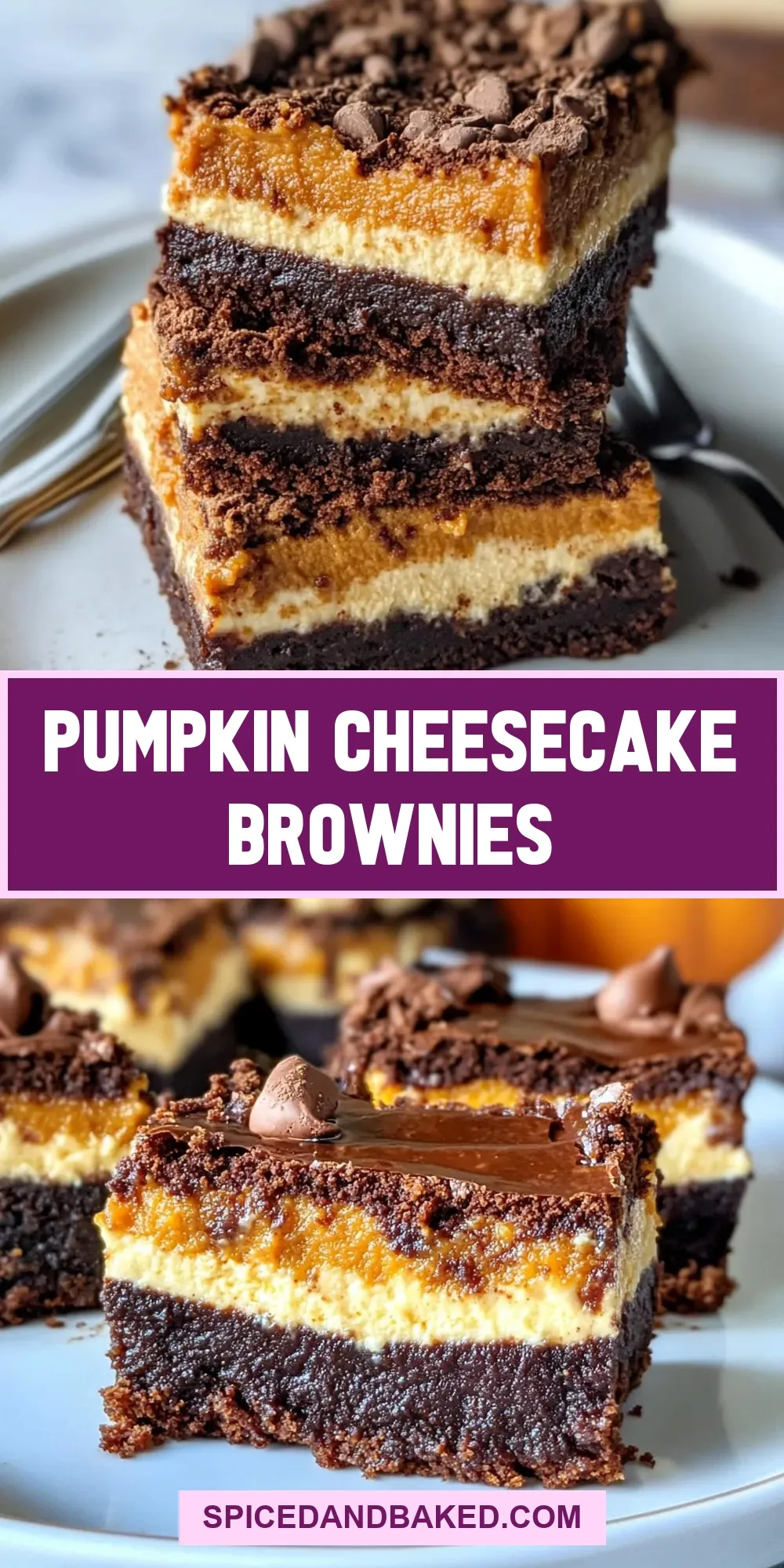 Pumpkin Cheesecake Brownies Recipe