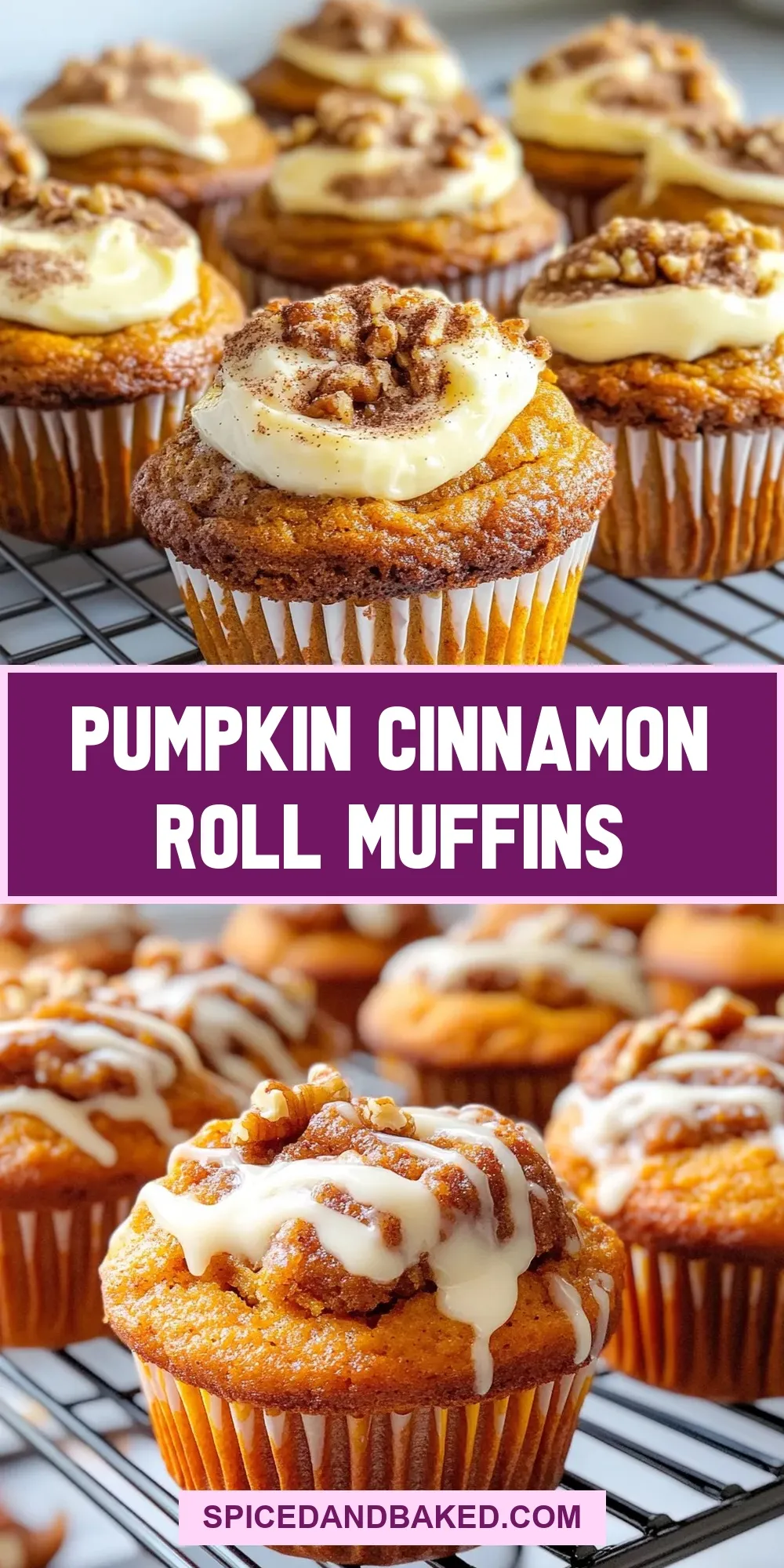 The Best Pumpkin Cinnamon Roll Muffins Ever