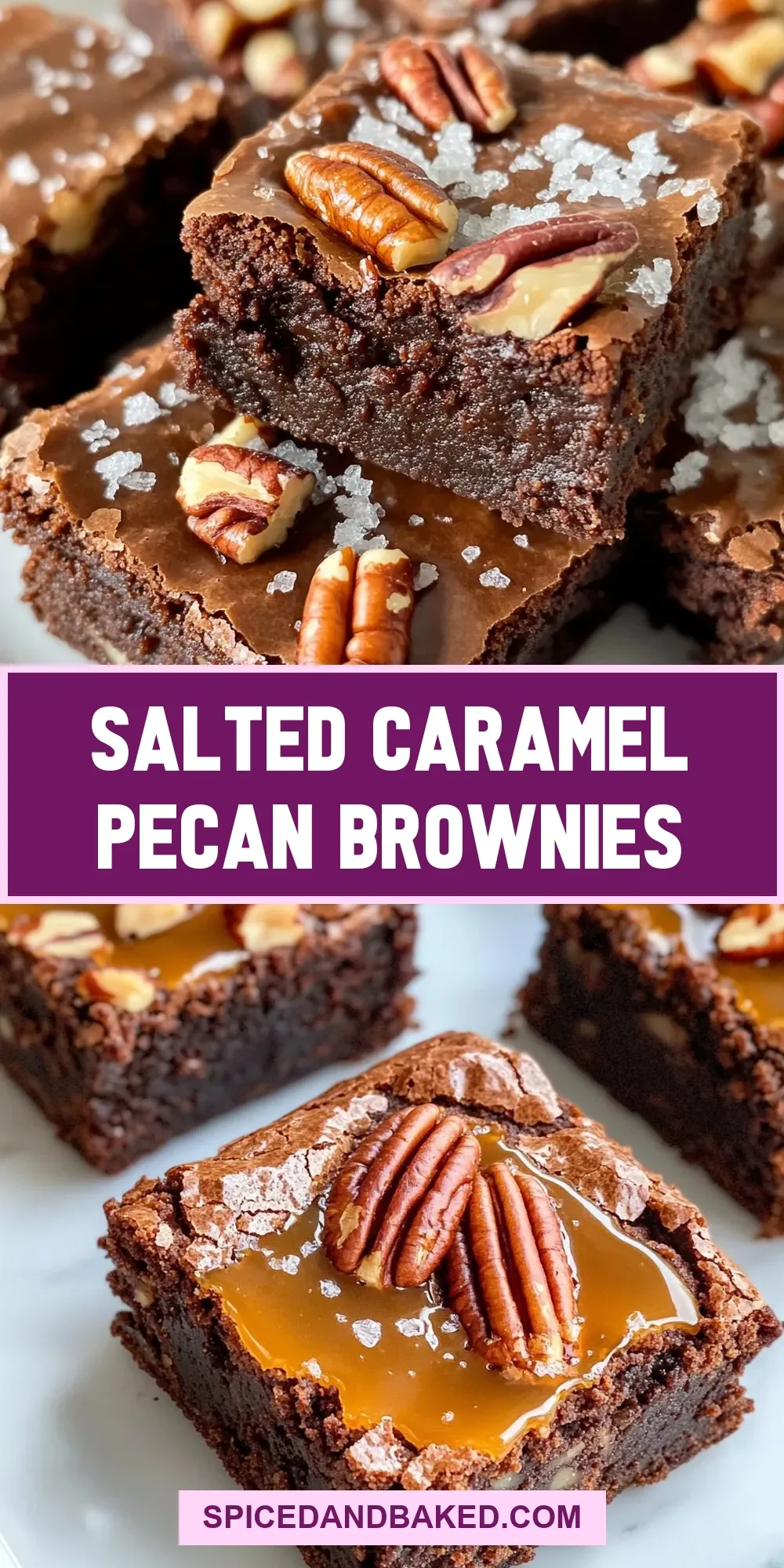 Easy Salted Caramel Pecan Brownies Recipe