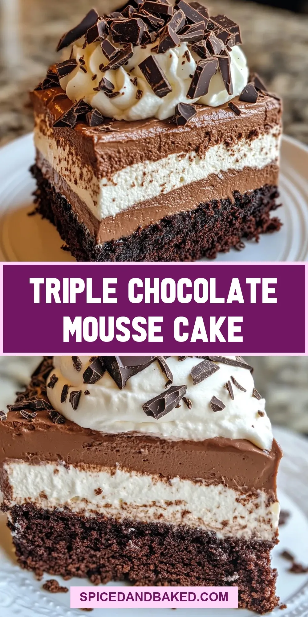 Triple Chocolate Mousse Cake Recipe