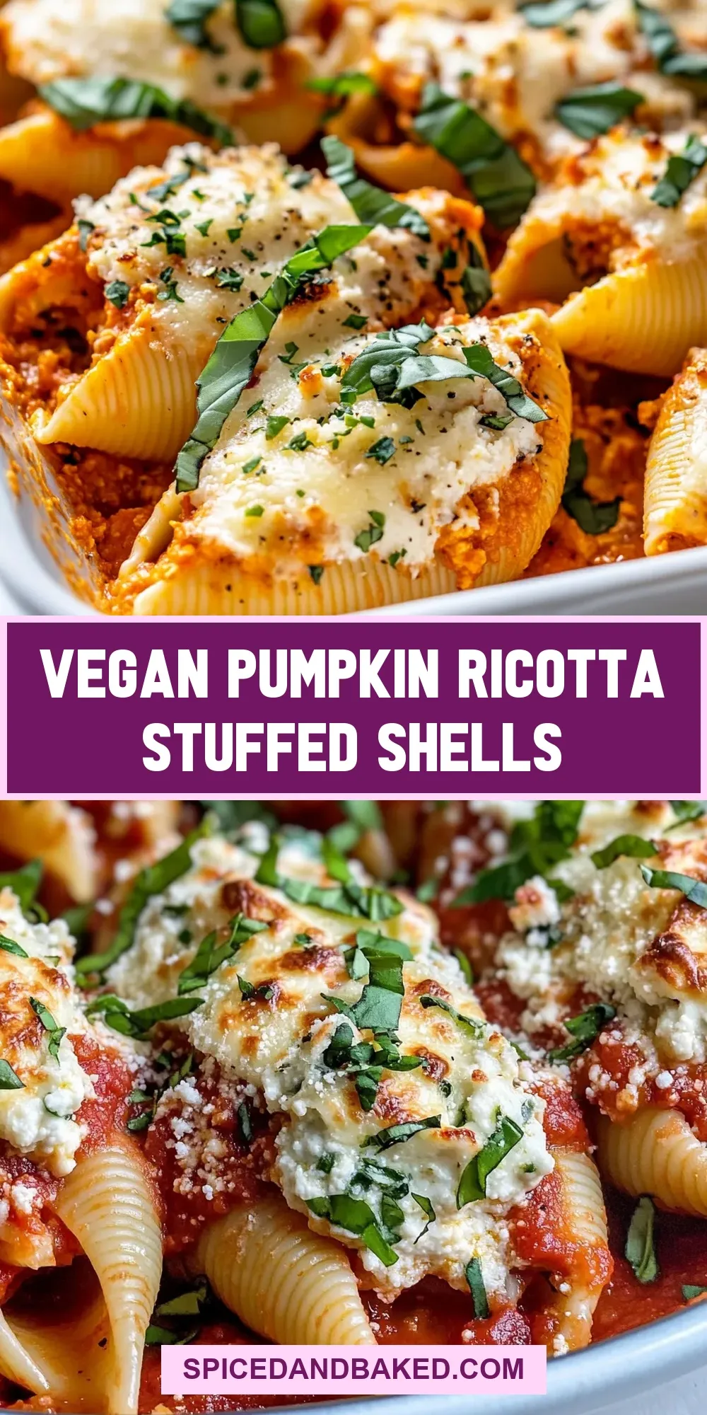 Fresh Vegan Pumpkin Ricotta Stuffed Shells