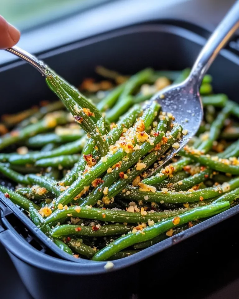 Homemade Air Fryer Green Beans with Garlic & Parmesan recipe photo