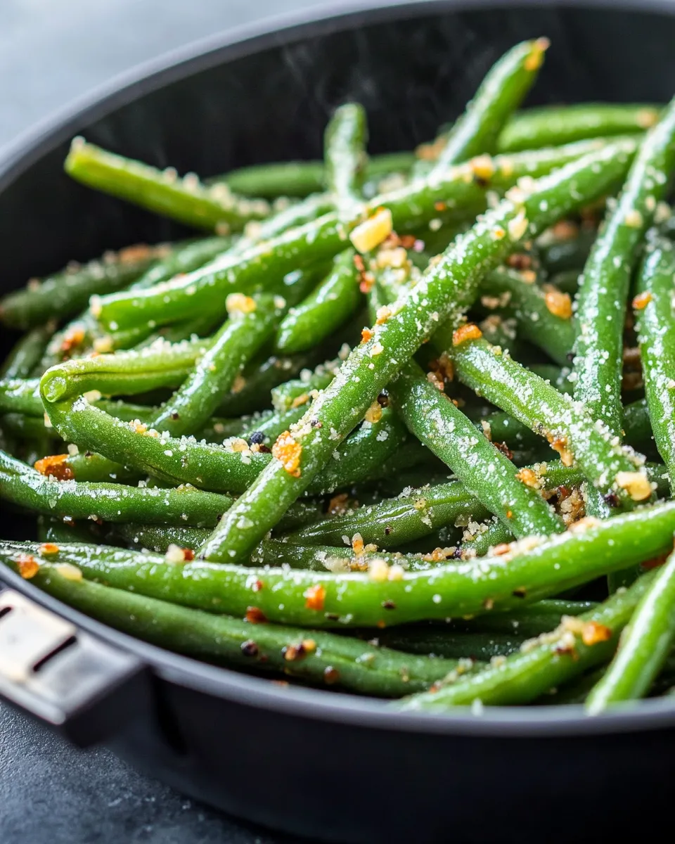 Delicious Air Fryer Green Beans with Garlic & Parmesan plate image