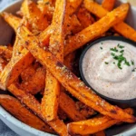 Homemade Air Fryer Sweet Potato Fries with Marshmallow Dip photo
