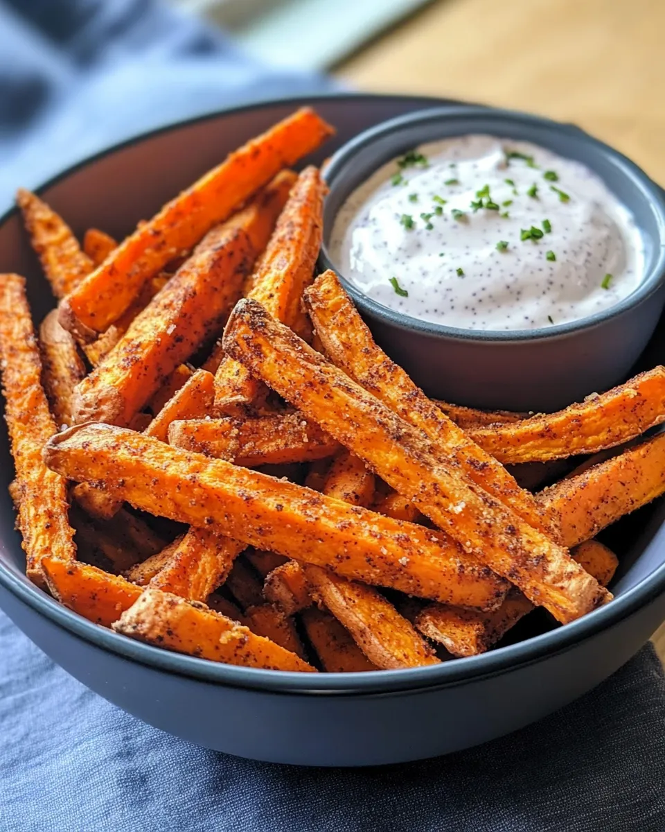 Classic Air Fryer Sweet Potato Fries with Marshmallow Dip image