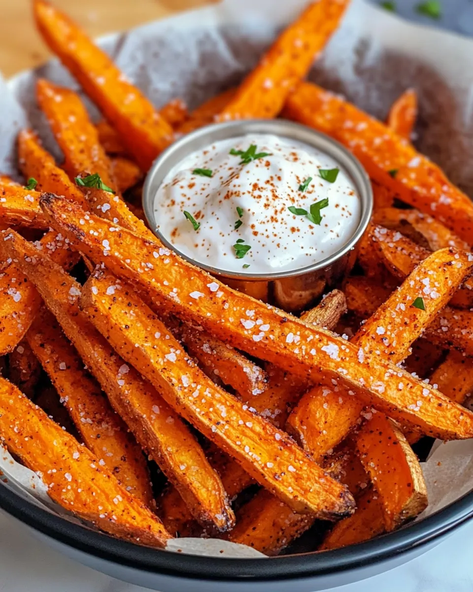 Delicious Air Fryer Sweet Potato Fries with Marshmallow Dip dish photo