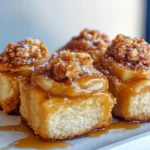 Homemade Apple Pie Cinnamon Rolls with Caramel Drizzle photo