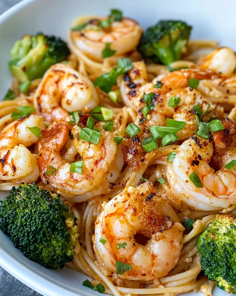 Classic Bang Bang Shrimp Pasta with Roasted Broccoli dish photo