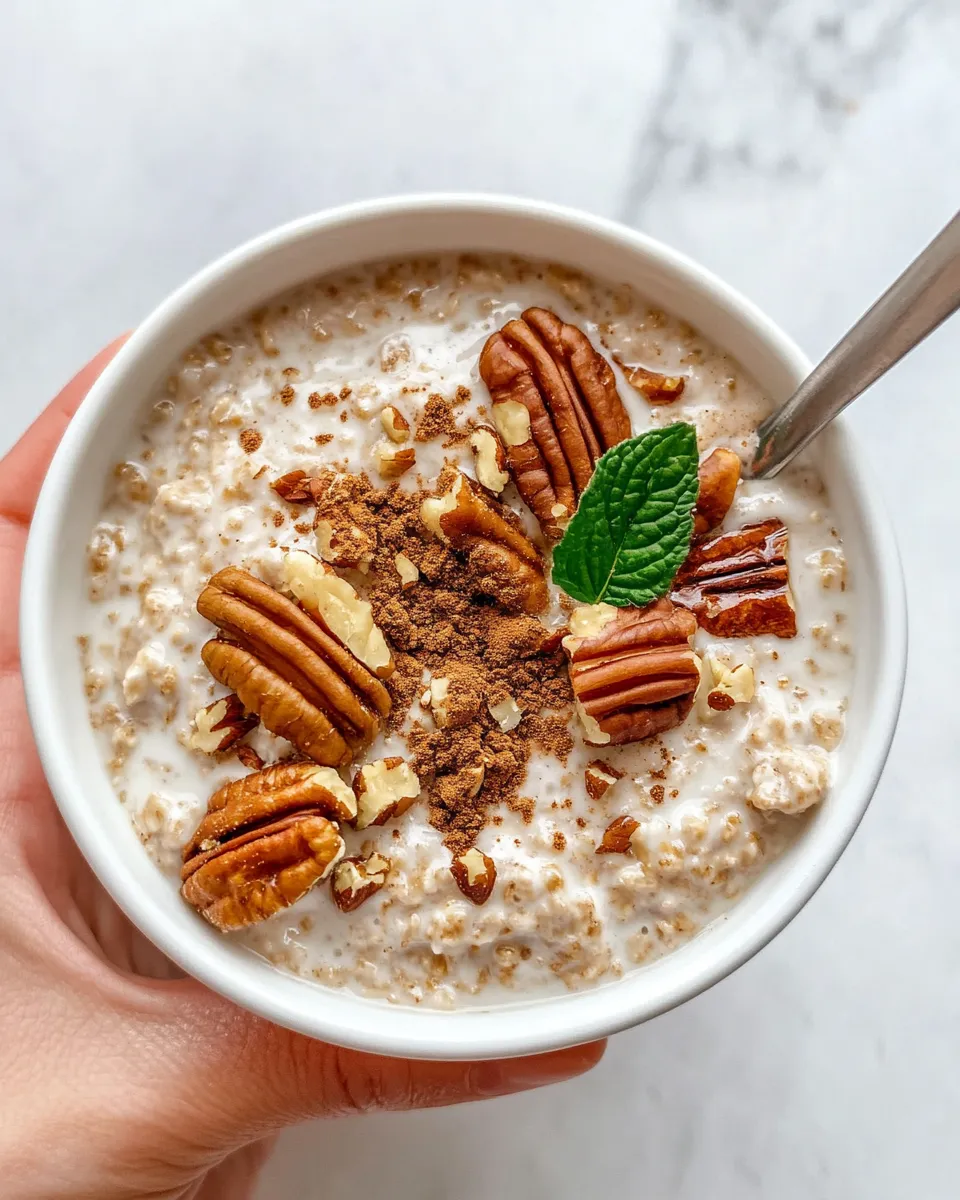 Healthy Chai-Spiced Overnight Oats with Maple Pecans recipe image