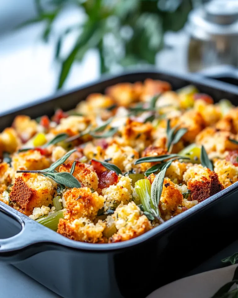 Homemade Charred Cornbread Stuffing with Sage & Celery recipe photo