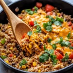 Homemade Cheesy Taco Rice Skillet (15-Minute Dinner) recipe photo