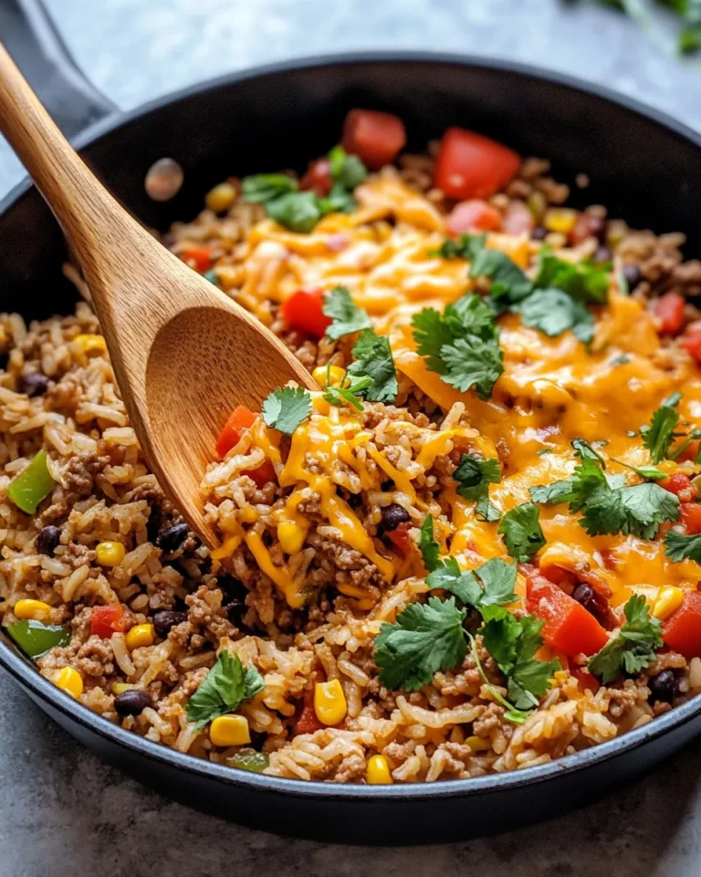 Homemade Cheesy Taco Rice Skillet (15-Minute Dinner) recipe photo