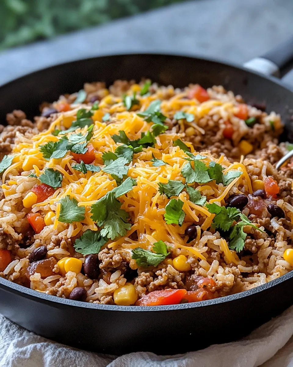 Classic Cheesy Taco Rice Skillet (15-Minute Dinner) dish photo