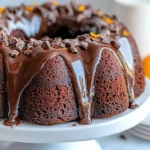 Homemade Chocolate Orange Bundt Cake with Glossy Ganache photo