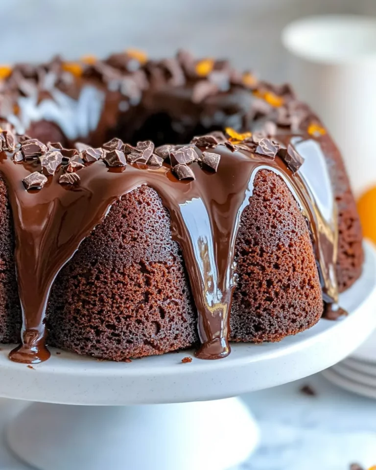 Homemade Chocolate Orange Bundt Cake with Glossy Ganache photo