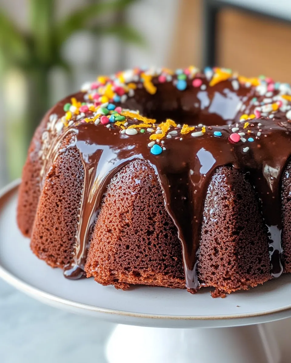 Classic Chocolate Orange Bundt Cake with Glossy Ganache image