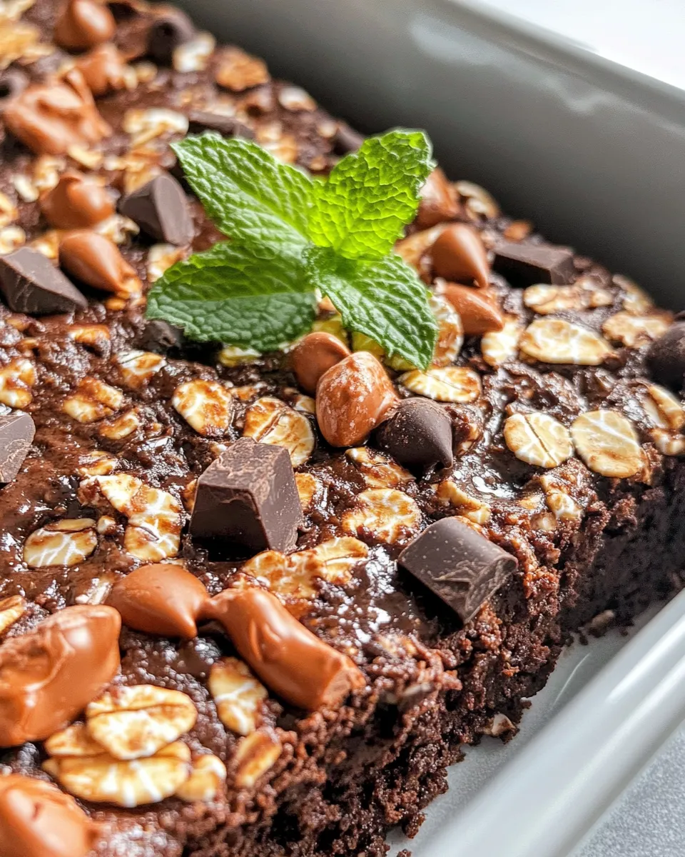 Easy Chocolate Peppermint Baked Oats (Dessert for Breakfast) food shot