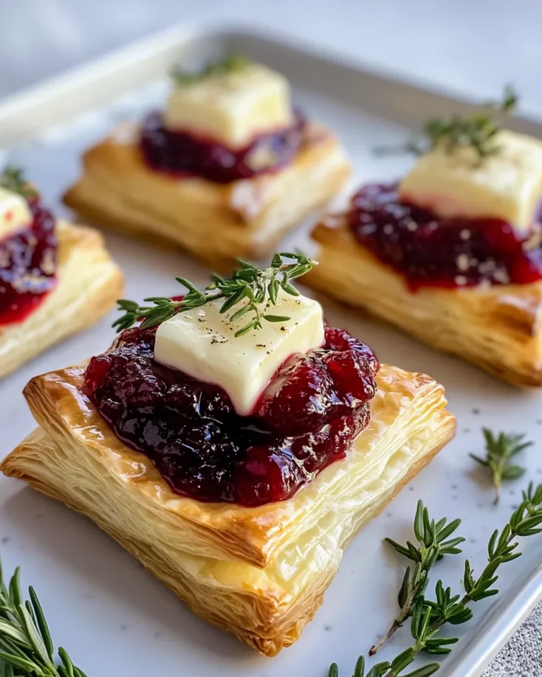 Delicious Cranberry Brie Bites with Puff Pastry photo