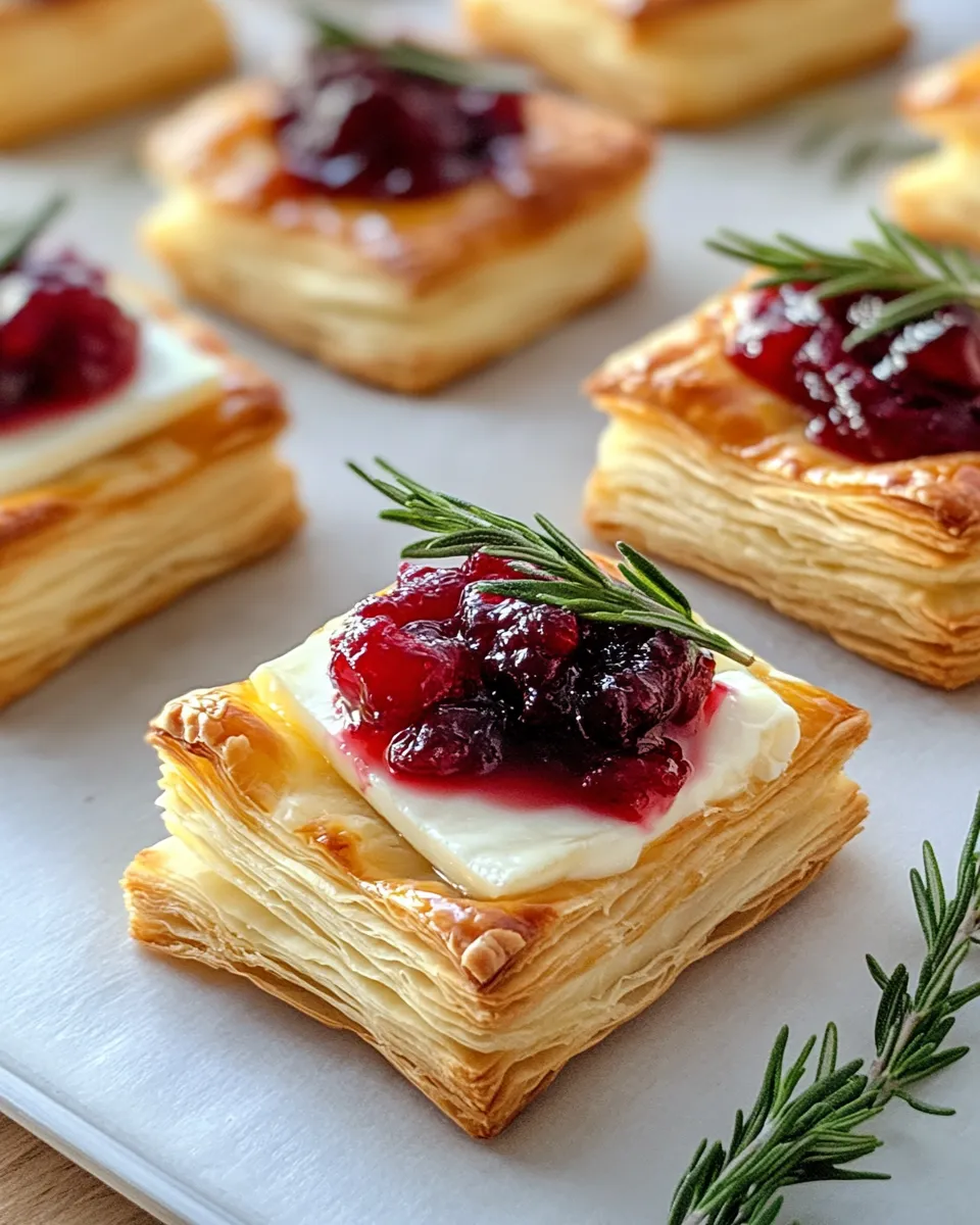 Classic Cranberry Brie Bites with Puff Pastry dish photo