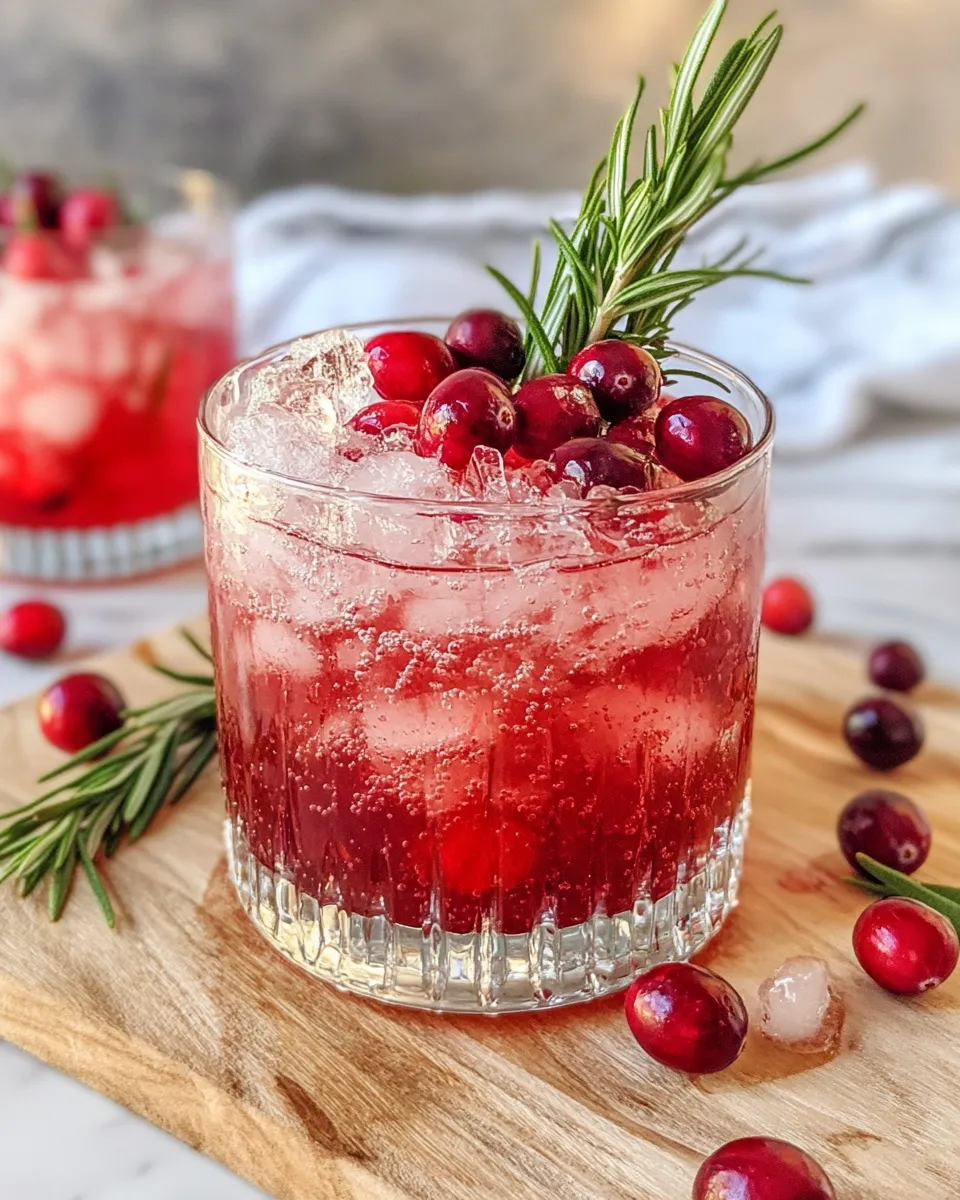Delicious Cranberry Rosemary Spritz Mocktail (Zero-Proof) photo