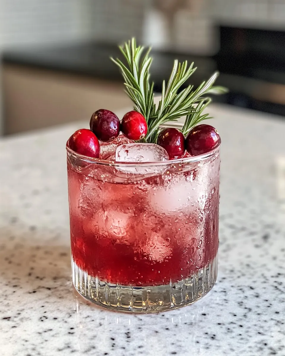 Fresh Cranberry Rosemary Spritz Mocktail (Zero-Proof) image