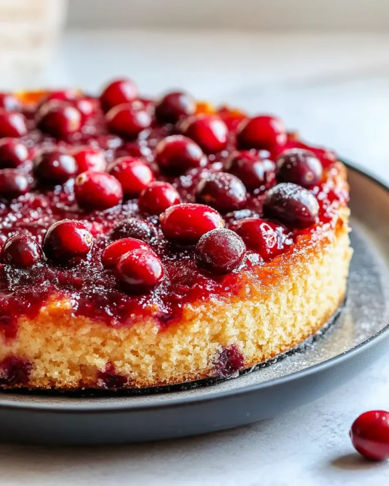 Homemade Cranberry Upside-Down Cake with Orange Caramel recipe photo