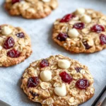 Homemade Cranberry White Chocolate Oatmeal Cookies photo