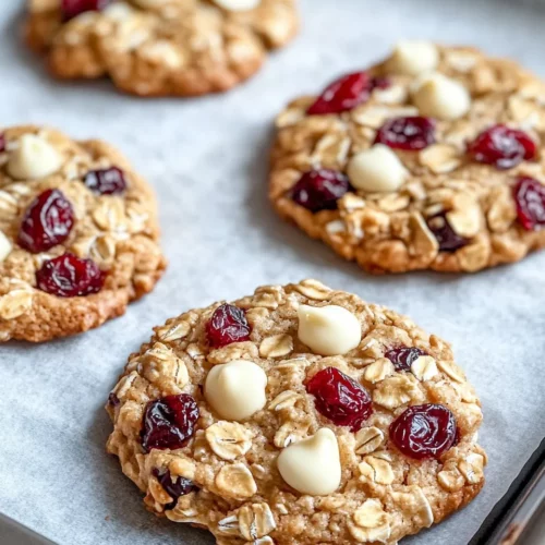 Homemade Cranberry White Chocolate Oatmeal Cookies photo