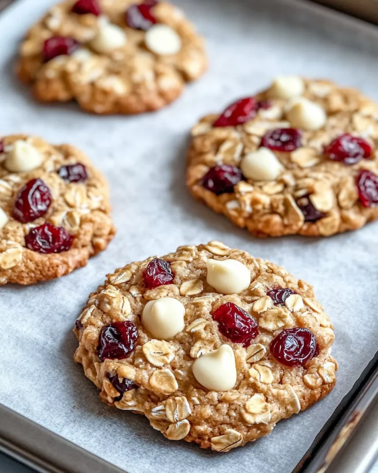 Homemade Cranberry White Chocolate Oatmeal Cookies photo